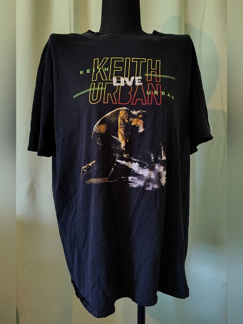 Keith Urban Live Band Country Music T-Shirt Guitar Smash Black Men's Large Tee - Picture 2 of 9